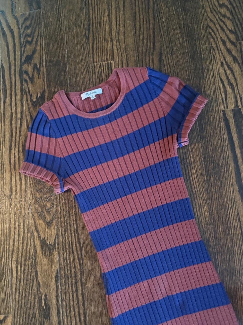 Madewell Ribbed Knit Stripe Maxi Dress